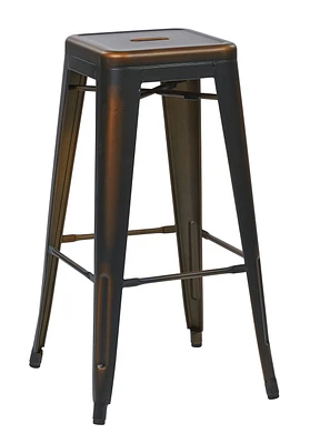 OSP Designs Bristow 30" Antique Copper Metal Barstool