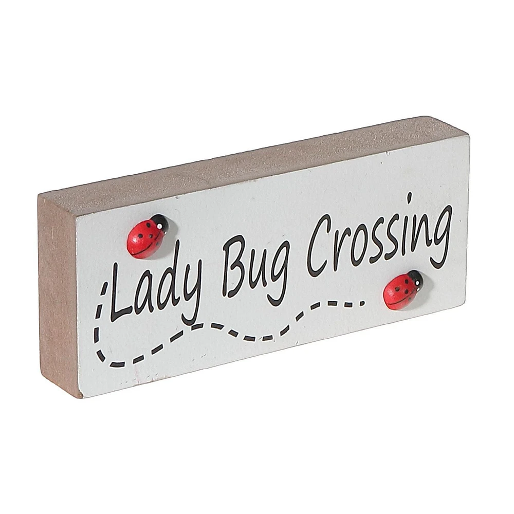 IH Casa Decor Ladybug Crossing Wood Block