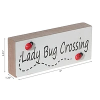 IH Casa Decor Ladybug Crossing Wood Block