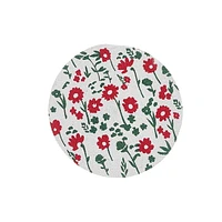 IH Casa Decor Printed Round Cotton Rope Placemat Red Floral - Set of 12