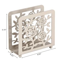 IH Casa Decor White Rose Standing Napkin Holder - Set of 2