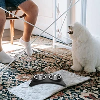 IH Casa Decor Stainless Steel Double Pet Bowl With Stand Black