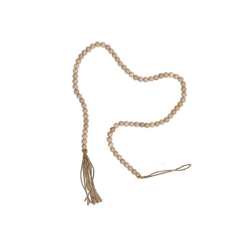 IH Casa Decor 55" Bead Garland With Tassel Natural - Set of 2