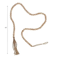 IH Casa Decor 55" Bead Garland With Tassel Natural - Set of 2