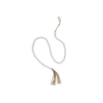 IH Casa Decor 55" Bead Garland With Tassel White - Set of 2