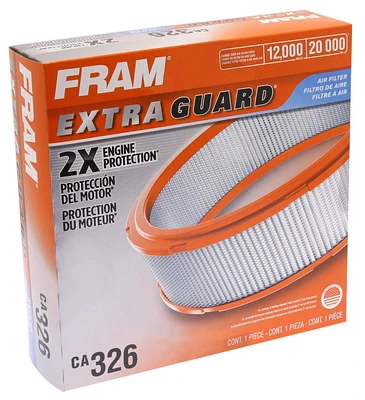 Filtre à air CA326 F Extra GuardMD de FRAM(MD) Aide à prévenir la réduction de l’accélération et de la puissance du moteur.