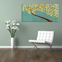 Design Art- Green And Yellow Flowers-Oversized Canvas Art