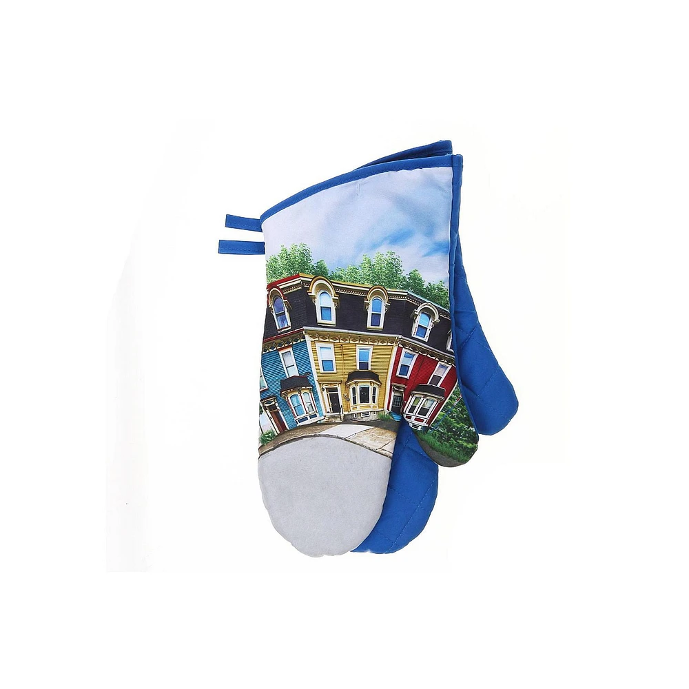 IH Casa Decor Oven Mitts 2 Pcs Whimsical Rowhouse - Set of 2