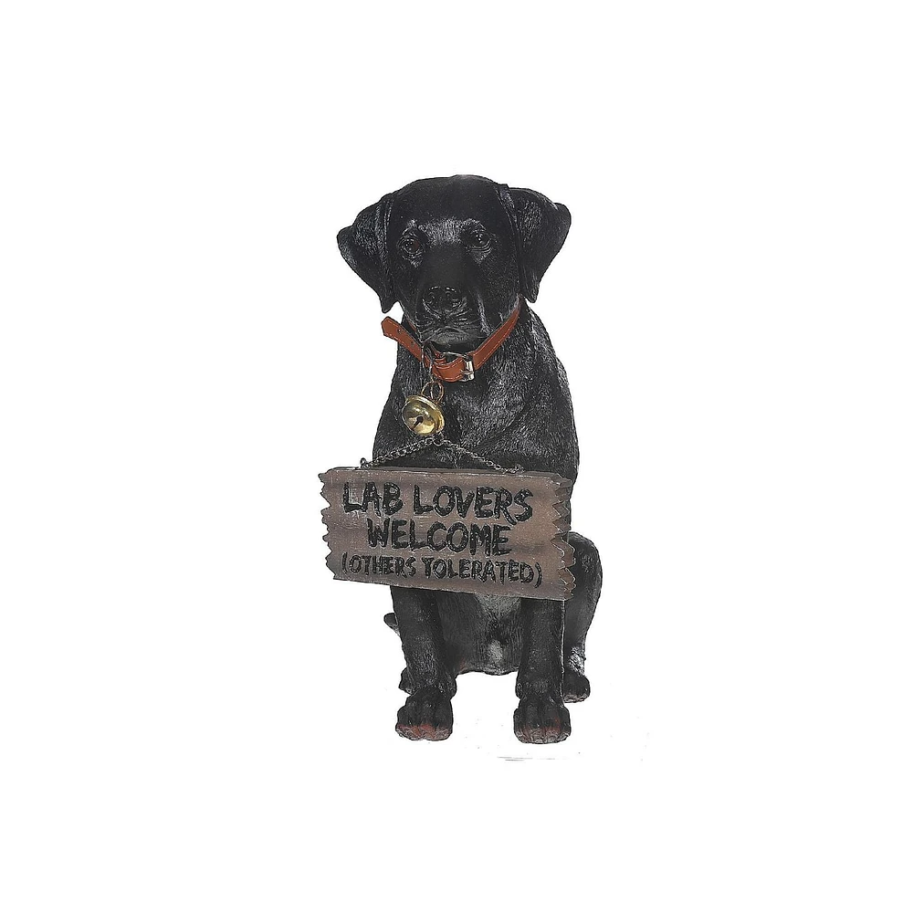 IH Casa Decor Black Labrador With Sign Bela