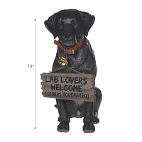 IH Casa Decor Black Labrador With Sign Bela