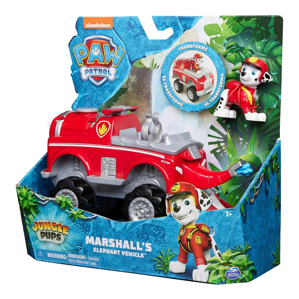 PAW Patrol Jungle Pups, Marshall Elephant Vehicle, Toy Truck with Collectible Action Figure, Kids Toys for Boys & Girls Ages 3 and Up, PAW Patrol Jungle Pups