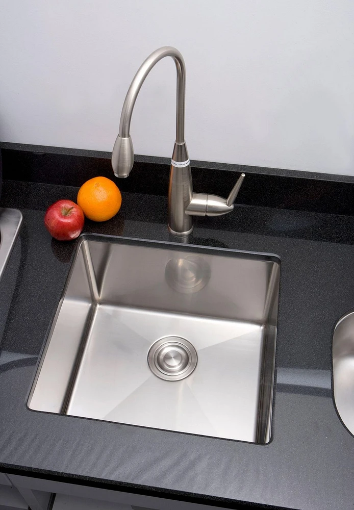 American Imaginations -in. W Stainless Steel Kitchen Sink With 1 Bowl And 18 GaugeAI