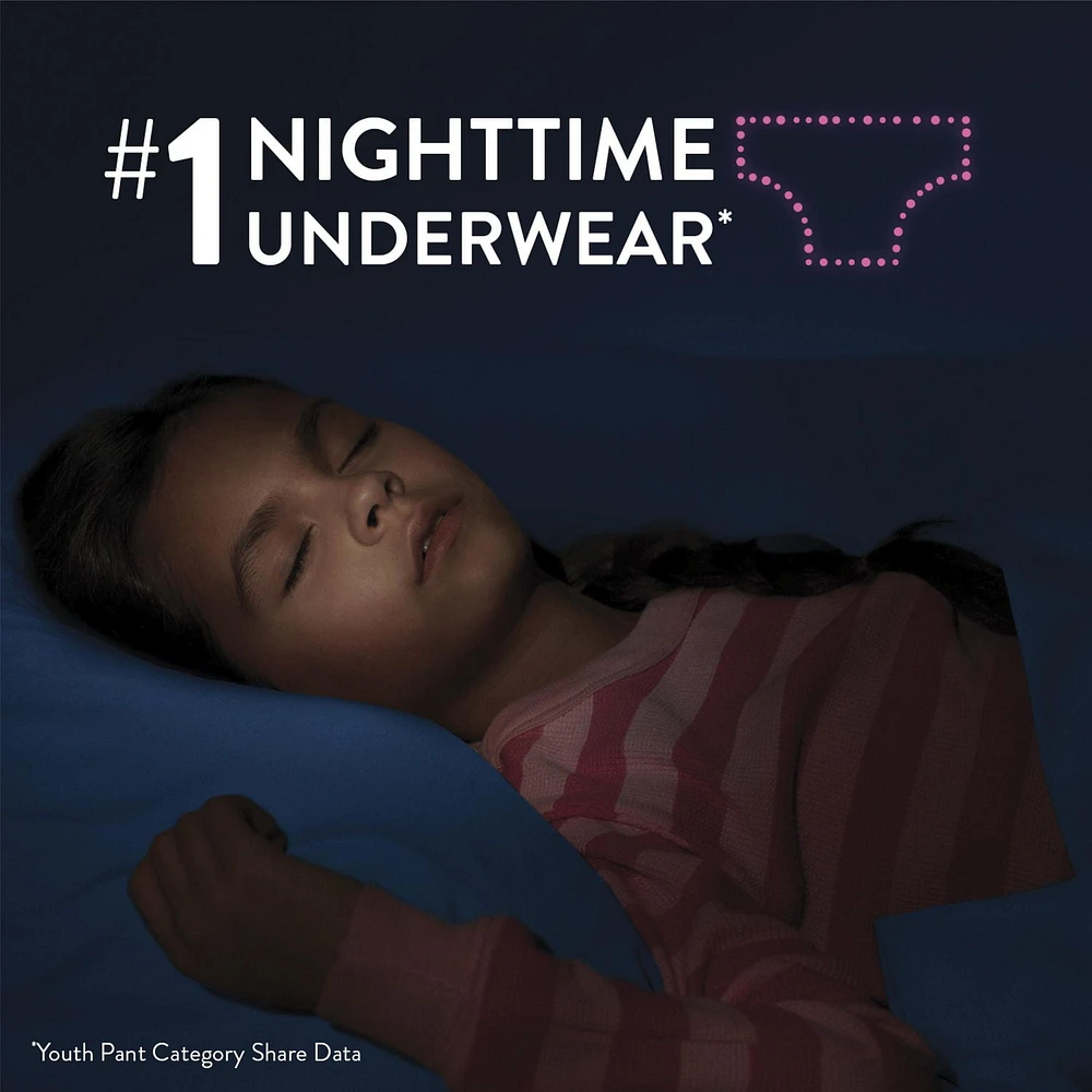 Goodnites Girls' Nighttime Bedwetting Underwear, Jumbo Pack, XS, S/M, L, XL | 15-9 Count
