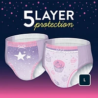 Goodnites Girls' Nighttime Bedwetting Underwear, Jumbo Pack, XS, S/M, L, XL | 15-9 Count