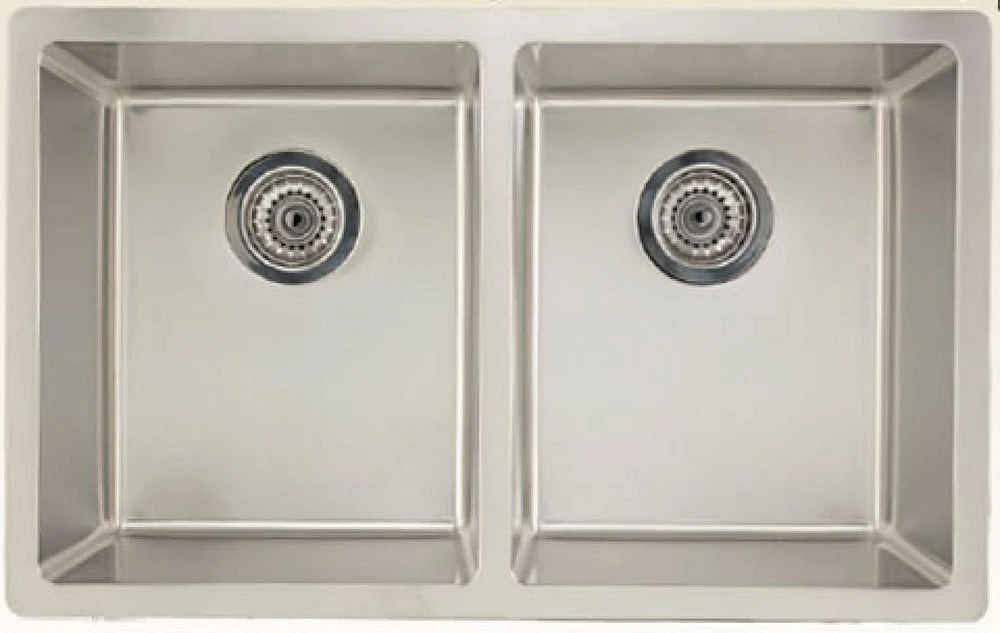 American Imaginations 28.5-in. W CSA Approved Stainless Steel Kitchen Sink With 2 Bowl And 18 Gauge