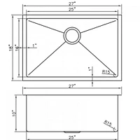 American Imaginations 27-in. W CSA Approved Stainless Steel Kitchen Sink With 1 Bowl And 16 Gauge