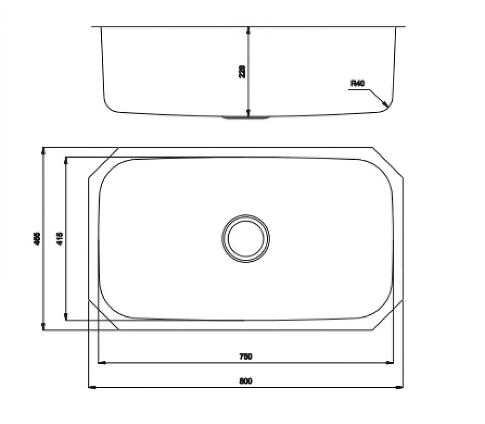 American Imaginations -in. W CSA Approved Stainless Steel Kitchen Sink With 1 Bowl And GaugeAI