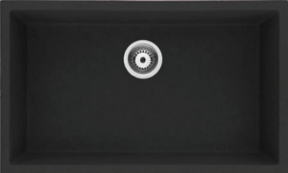 American Imaginations 25-in. W CSA Approved Black Granite Composite Kitchen Sink With 1 Bowl