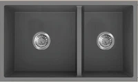 American Imaginations 34-in. W CSA Approved Grey Granite Composite Kitchen Sink With 2 Bowl