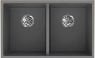 American Imaginations 30-in. W CSA Approved Grey Granite Composite Kitchen Sink With 2 BowlAI-34560