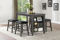 Topline Home Furnishings Grey Finished Dining Table