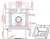 American Imaginations 15-in. W CSA Approved Stainless Steel Laundry Sink With 1 Bowl And 18 Gauge