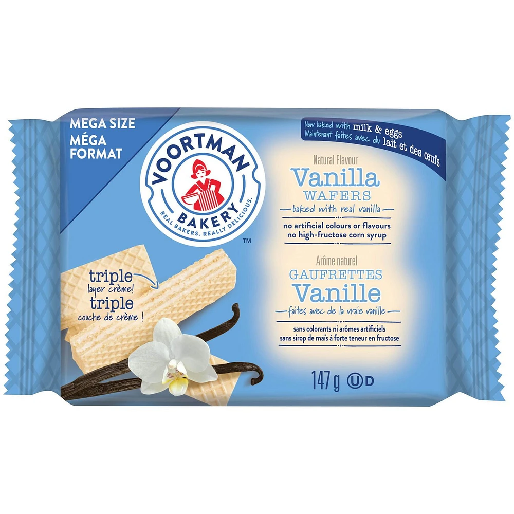 VOORTMAN Vanilla Wafers, Mega Size, 147g