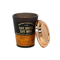 Aroma Light 12oz Cafe Mocha Soy Wax Blended Scented Candle,1 cotton wick