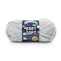 Lion Brand Baby Soft Grey Print Yarn #3 Light Grey Baby Yarn 420 m/140 g, Nylon blend Baby Yarn 50167099<br>