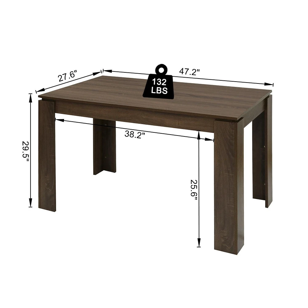 Homy Casa 5 Piece Dining Room Sets - Rectangle Dining Table & 4 Upholstery Side Chairs for Kitchen Bistro 4 Person