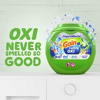 Gain flings Ultra Oxi Laundry Detergent Pacs, Waterfall Delight Scent, 3-in-1, HE Compatible