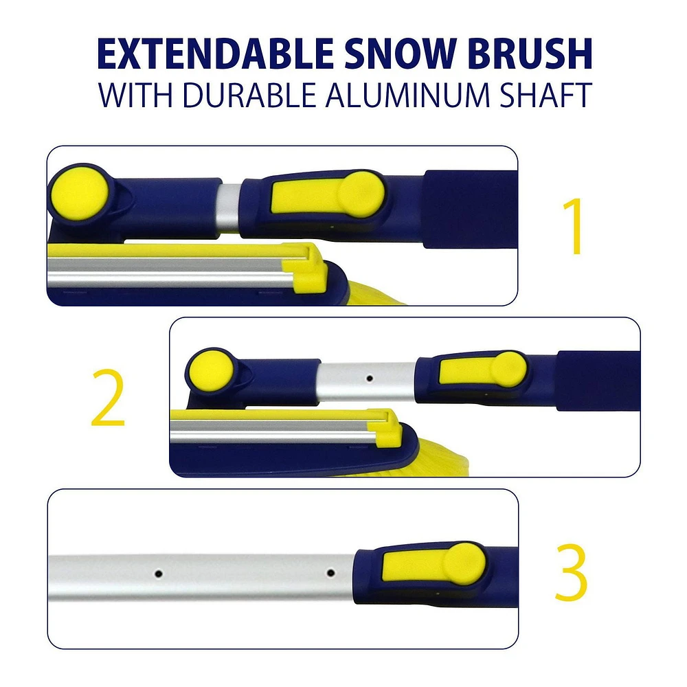 MICHELIN 63" Heavy Duty Snow Brush with Ice Scraper, Extra Long for Efficient Snow Removal, Telescopic Snow Brush