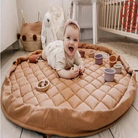 Play & Go - Tawny Brown - 3-in-1 Play Mat - Storage Bag & Diaper Bag - Made from GOTS Organic Cotton - 140 cm Diameter - Soft and Comfortable for Newborn to Toddler - Easy to Carry Everywhere