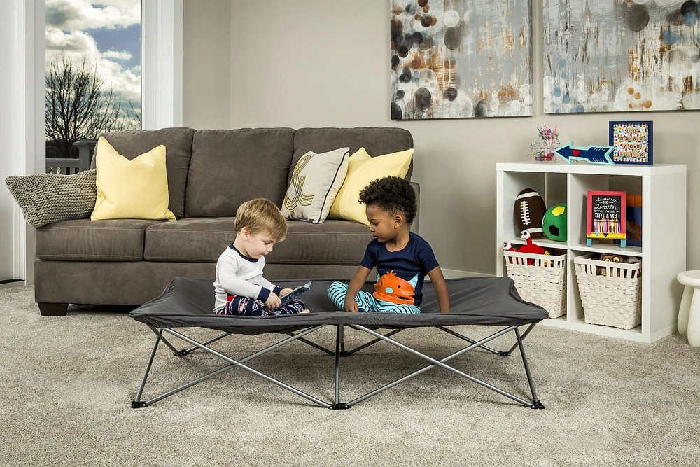 Lit portable extra long My Cot de Regalo International pour bambins en gris