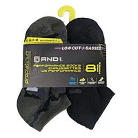 AND1 Boys' Low-Cut Socks 8-Pack, Size S-M