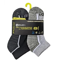 AND1 Boys' Ankle Socks 8-Pack, Size M-L