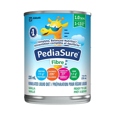 PediaSure® Fibre, Formulated Liquid Diet, Vanilla, 12 count, 2820 mL, 235mL / 12 Ct