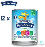 PediaSure® Fibre, Formulated Liquid Diet, Vanilla, 12 count, 2820 mL, 235mL / 12 Ct