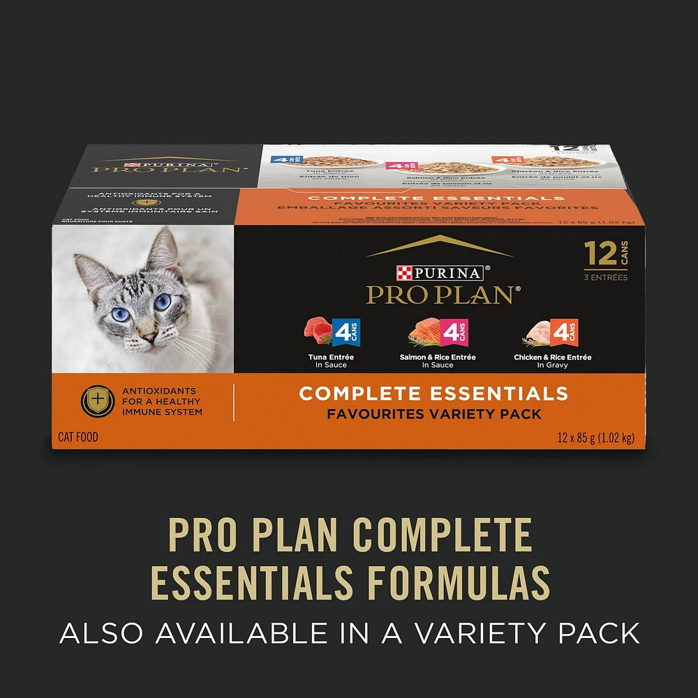 Purina Pro Plan Complete Essentials Salmon & Rice Entrée in Sauce, Wet Cat Food 85 g