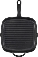 GOODCOOK Pre-Seasoned Cast Iron Grill Pan, 10.75 Inch, Black, Square