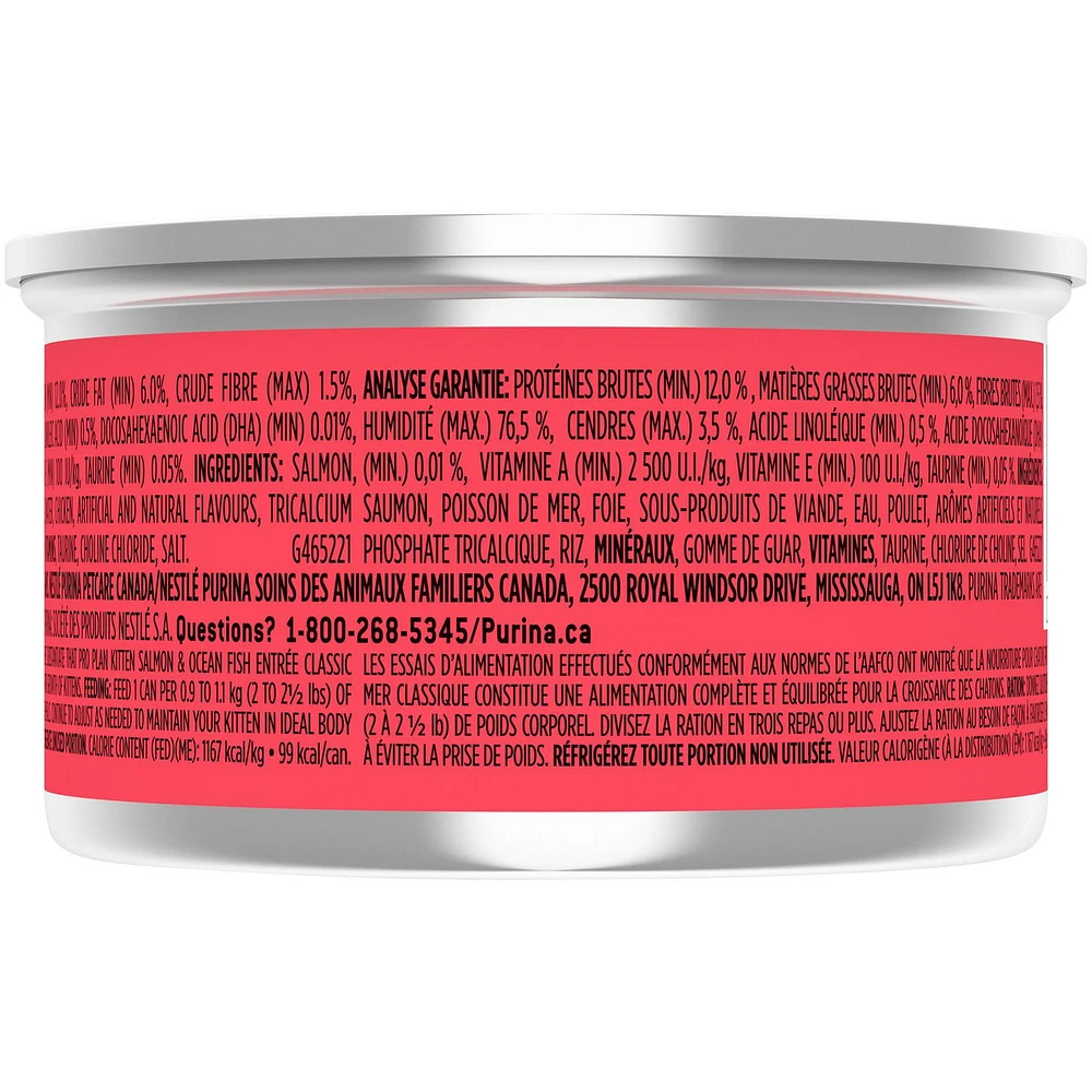 Purina Pro Plan Développement Entrée de Saumon et Poisson de Mer, Nourriture Humide pour Chatons 85 g