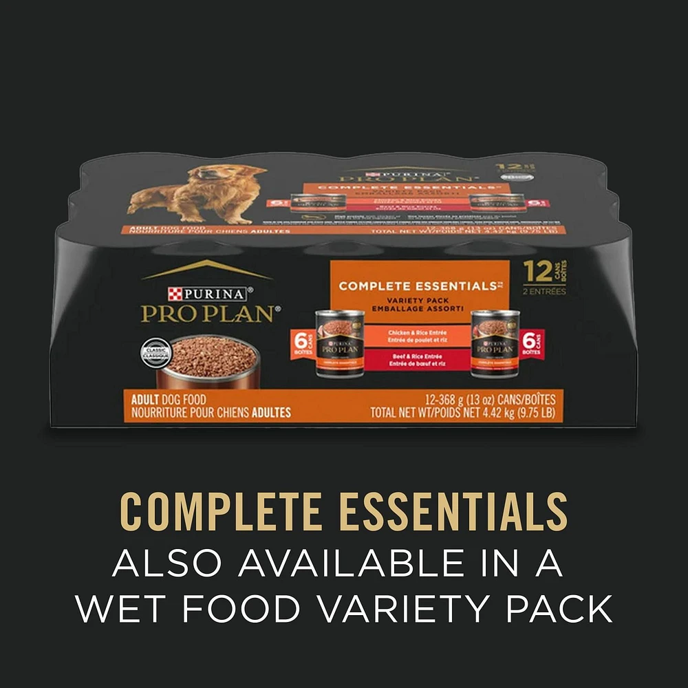 Purina Pro Plan Complete Essentials Beef & Rice Entrée, Wet Dog Food 368 g