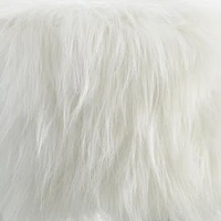 Jannel White Faux Fur Stool