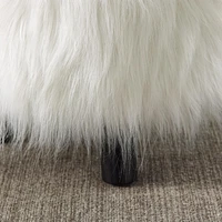 Jannel White Faux Fur Stool