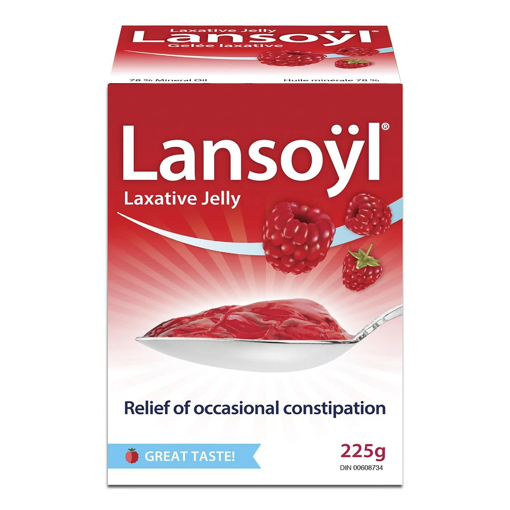 Lansoyl Raspberry Jelly Laxative, 78% mineral oil laxative jelly