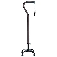 Hugo Ebony Adjustable Quad Cane for Right or Left Hand Use, Small Base
