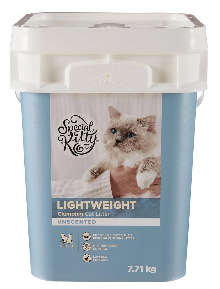Litière agglomérante non parfumée poids léger multi-chats Special Kitty 7,71 kg