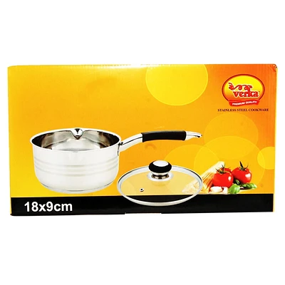 Verka Stainless Steel Milk Pan with lid 18cm, 18cm