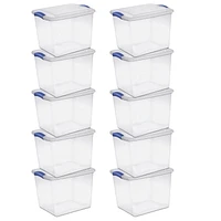 Sterilite 26 L Latch Box- Blue- 10 PK