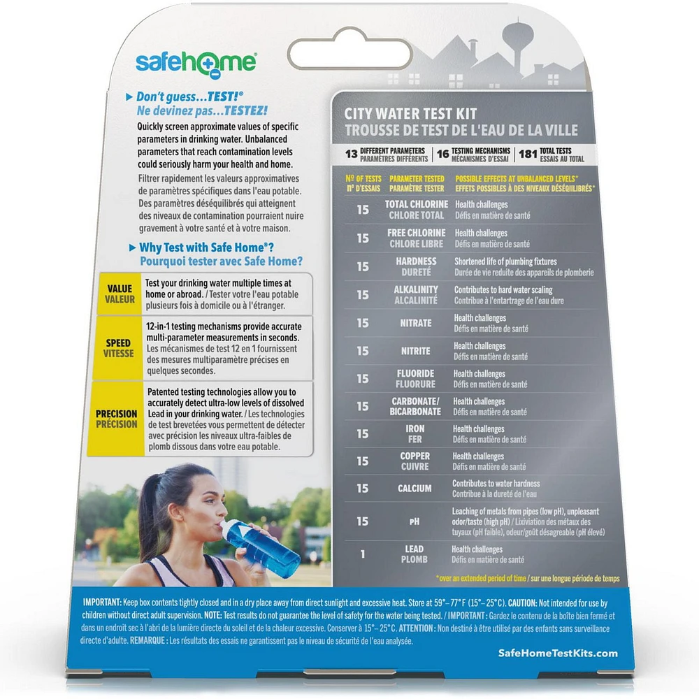 Do it yourself city water drinking test kit- test up to 181 total tests